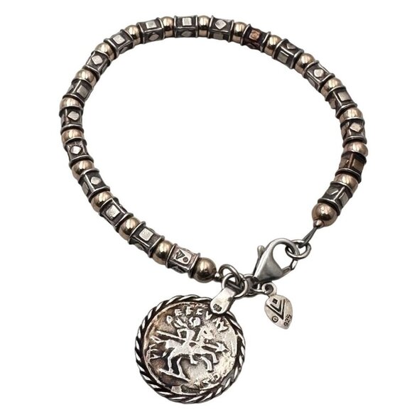 Silpada Womens Bracelet Sterling Silver Gold Filled Roman Coin Charm Gift Idea - Picture 1 of 7